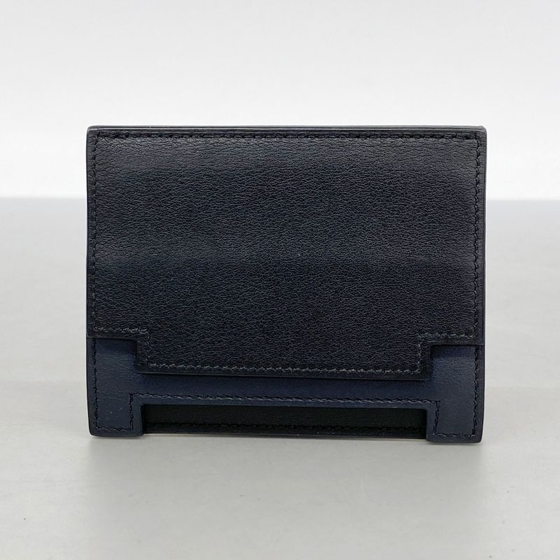 Hermes Card Case Multipuri Swift Black A Engraved Men Women Unisex