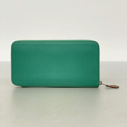 Hermes Long Wallet Azap Long Silk In Vaux Epson Vert Jade Silver Hardware Z