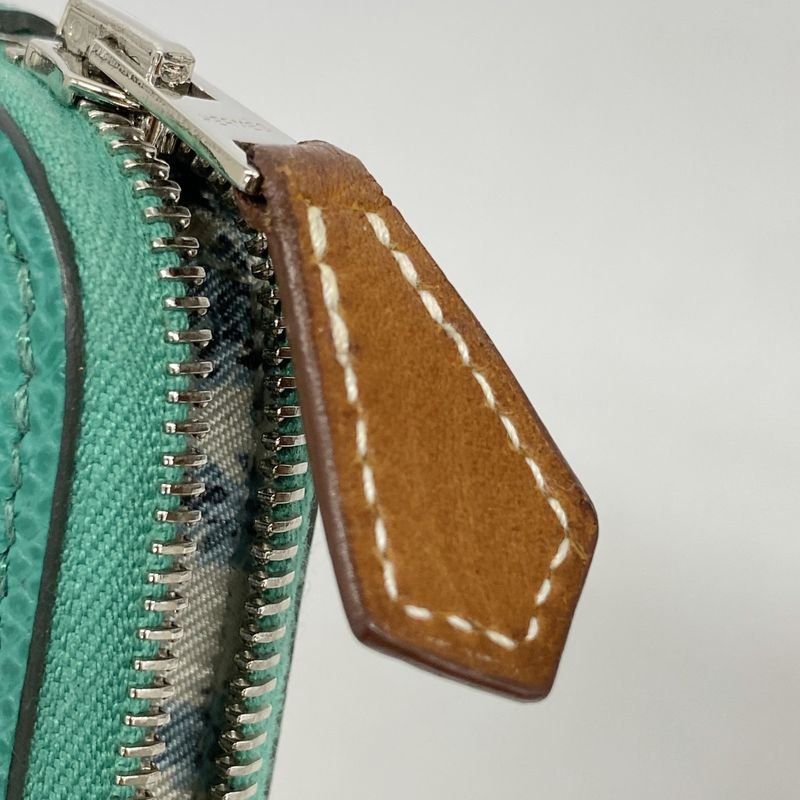 Hermes Long Wallet Azap Long Silk In Vaux Epson Vert Jade Silver Hardware Z