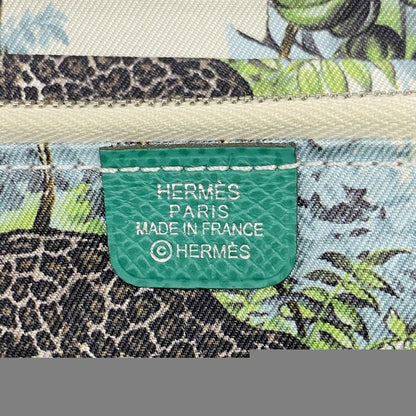 Hermes Long Wallet Azap Long Silk In Vaux Epson Vert Jade Silver Hardware Z
