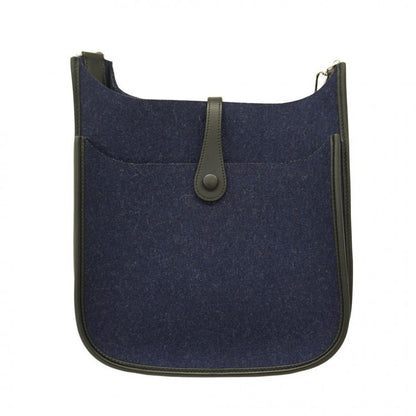 Hermes Shoulder Bag Evelyn 3PM Felt Blue Nuit Silver Hardware Y Engraved Ladies