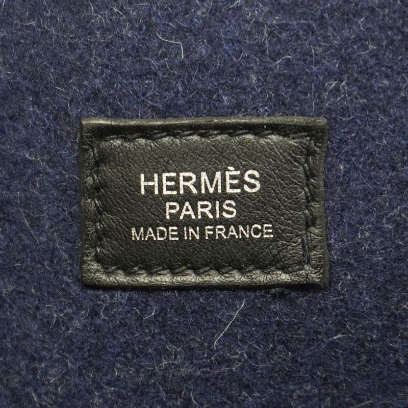 Hermes Shoulder Bag Evelyn 3PM Felt Blue Nuit Silver Hardware Y Engraved Ladies