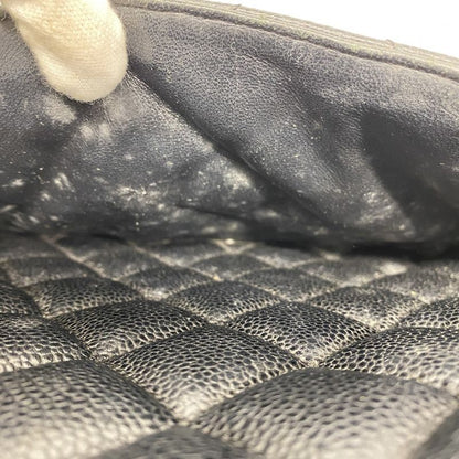 Chanel Tote Bag Reproduction Tote Caviar Skin Black Gold Hardware Women's