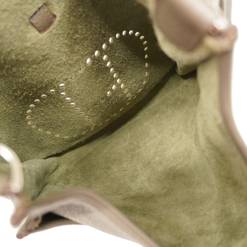 Hermes Shoulder Bag Evelyn 3GM Taurillon Clemence Taupe Silver Hardware □Q