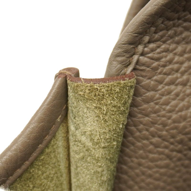 Hermes Shoulder Bag Evelyn 3GM Taurillon Clemence Taupe Silver Hardware □Q