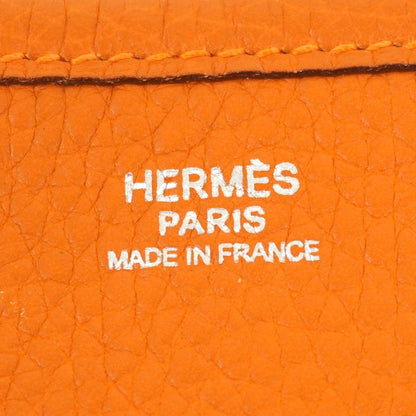 Hermes Shoulder Bag Evelyn 3GM Taurillon Clemence Orange Silver Hardware □J