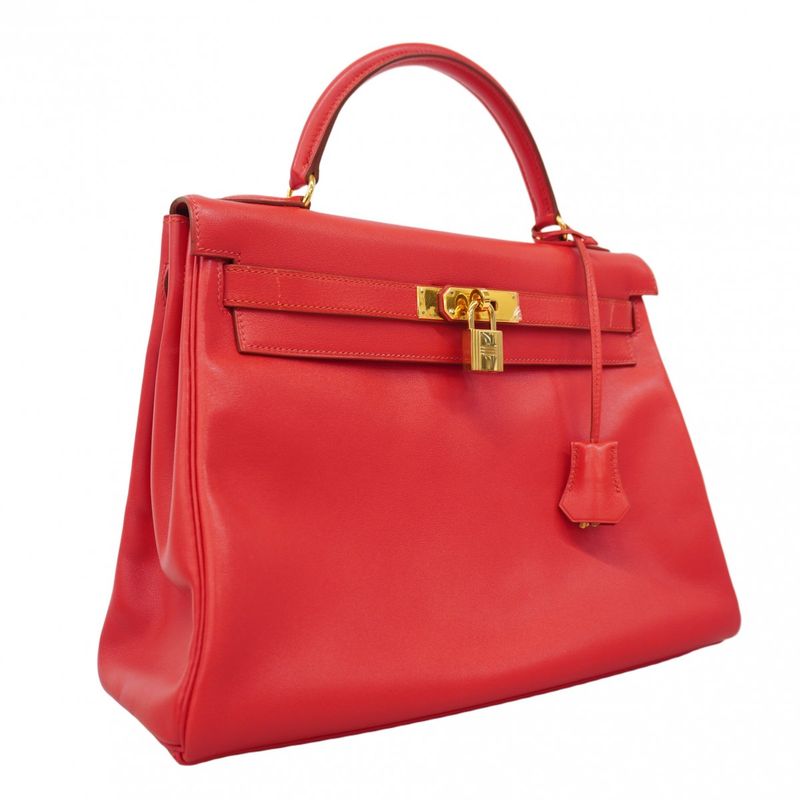 Hermes Handbag Kelly 32 Voga River Rouge Vif Gold Hardware □C Stamp 2way Bag