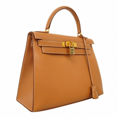 Hermes Handbag Kelly 28 Barenia Natural Gold Hardware ○Y Stamp 2way Bag Ladies