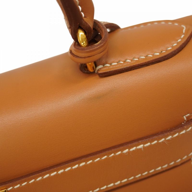 Hermes Handbag Kelly 28 Barenia Natural Gold Hardware ○Y Stamp 2way Bag Ladies