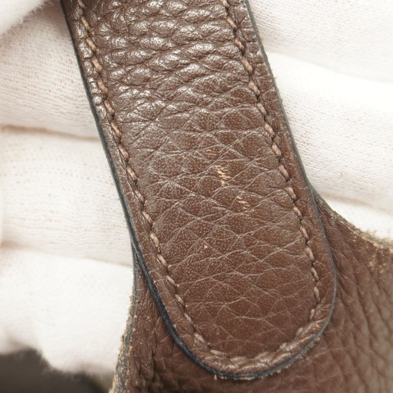 Hermes Handbag Picotin Lock PM Taurillon Clemence Havana Silver Hardware □O