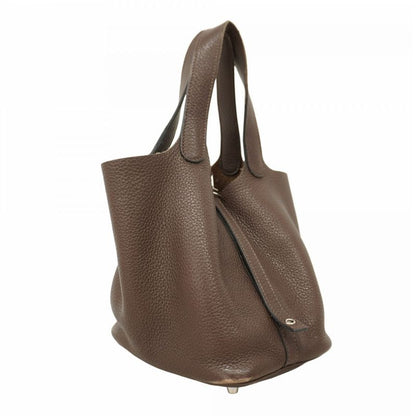 Hermes Handbag Picotin Lock PM Taurillon Clemence Havana Silver Hardware □O