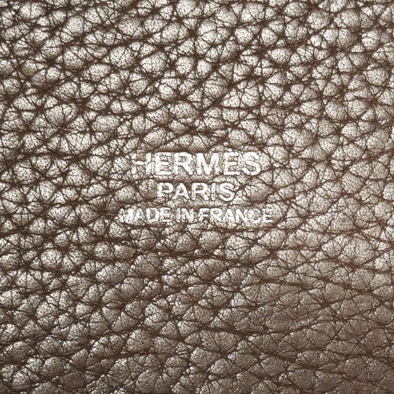 Hermes Handbag Picotin Lock PM Taurillon Clemence Havana Silver Hardware □O