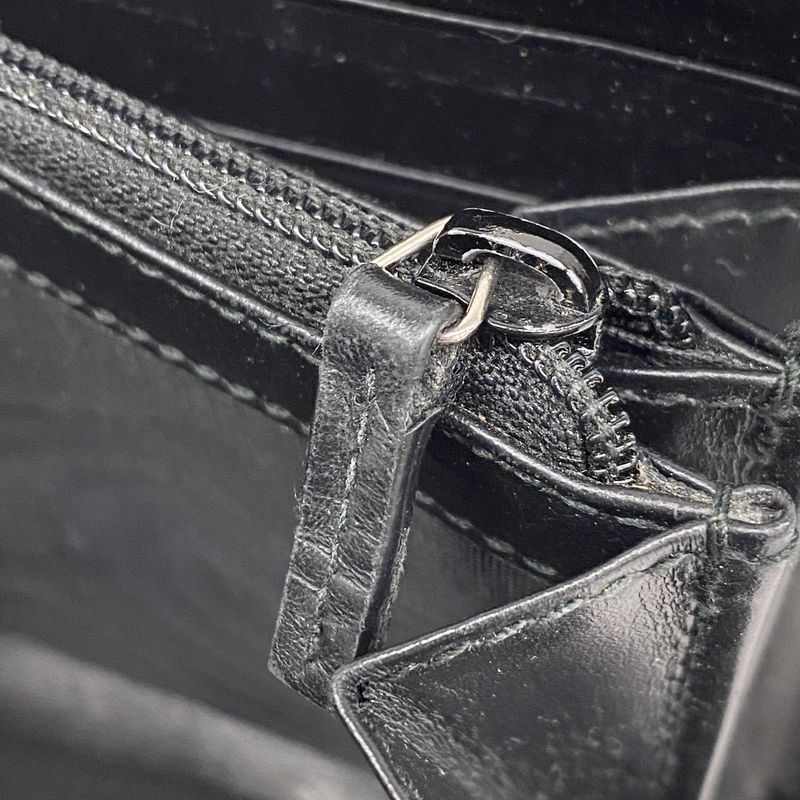 Gucci Long Wallet Guccissima 473928 Leather Black Silver Hardware Women's