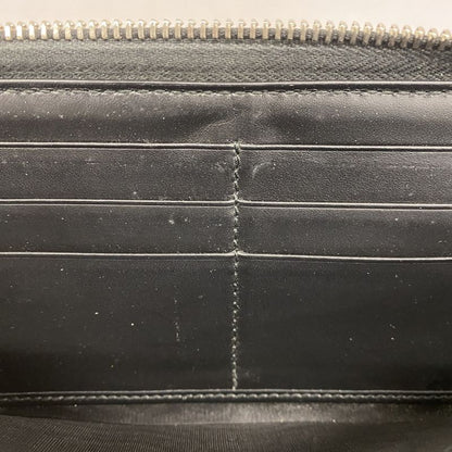 Gucci Long Wallet Guccissima 473928 Leather Black Silver Hardware Women's