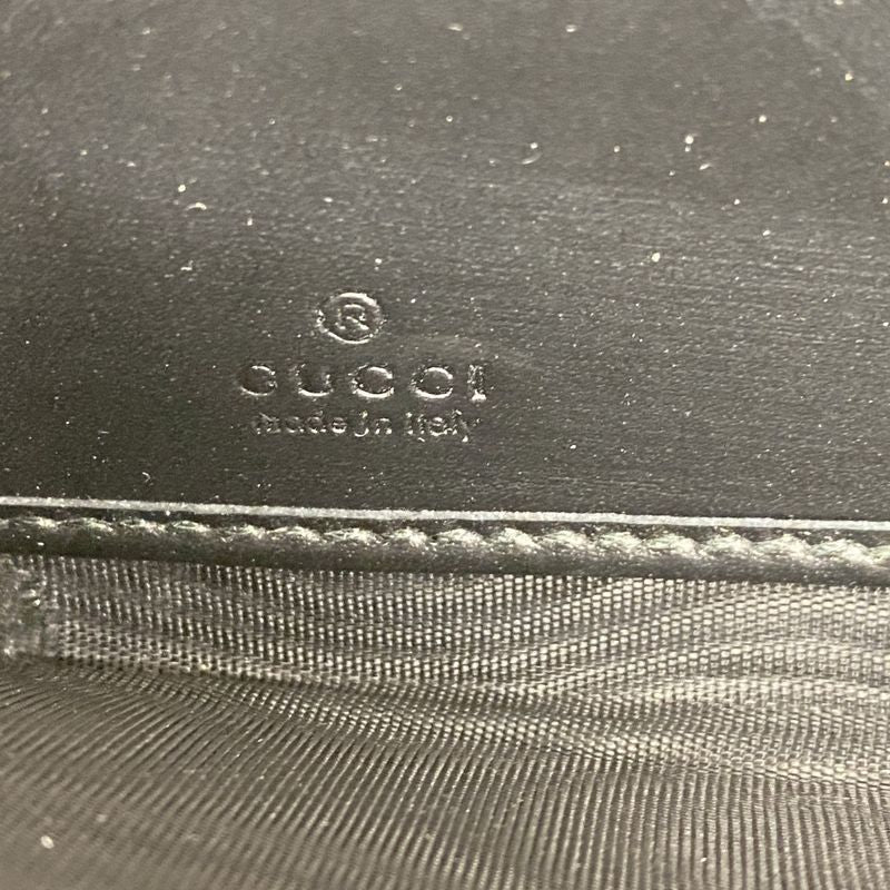 Gucci Long Wallet Guccissima 473928 Leather Black Silver Hardware Women's