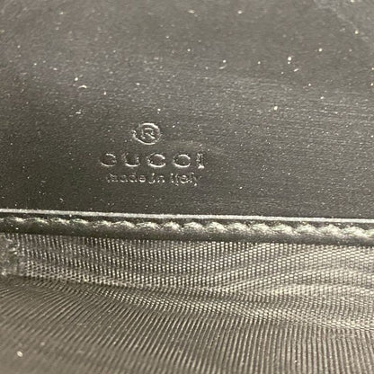 Gucci Long Wallet Guccissima 473928 Leather Black Silver Hardware Women's