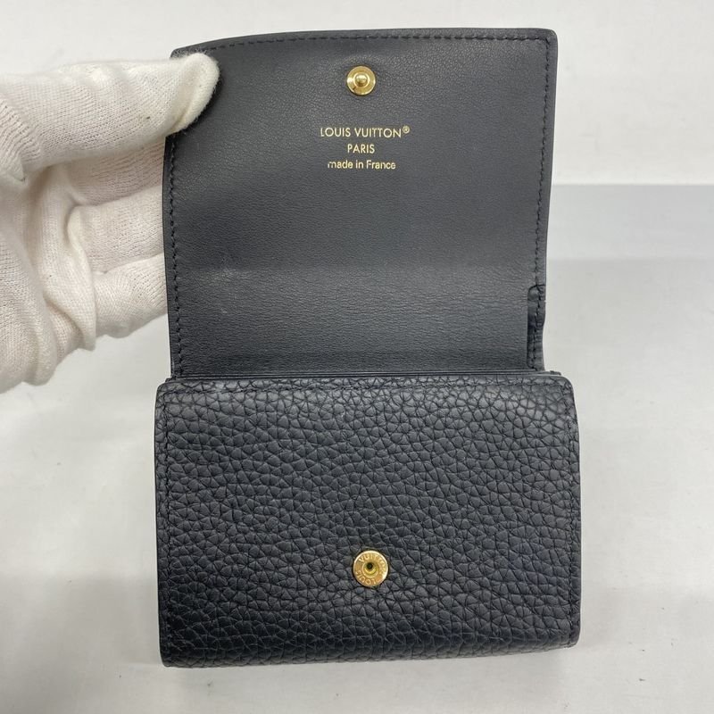 Louis Vuitton Wallet Taurillon Portefeuille Capucines Tiny M12149 Noir Black