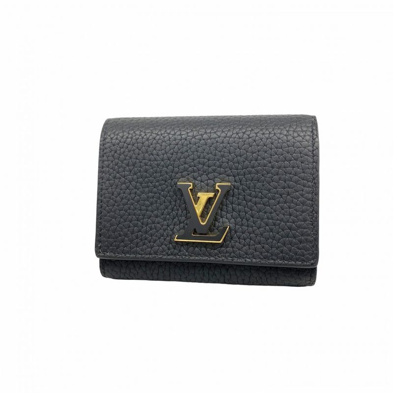 Louis Vuitton Wallet Taurillon Portefeuille Capucines Tiny M12149 Noir Black