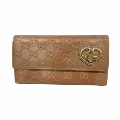 Guccissima 251861 Leather Brown Gold Hardware Women's Long Wallet