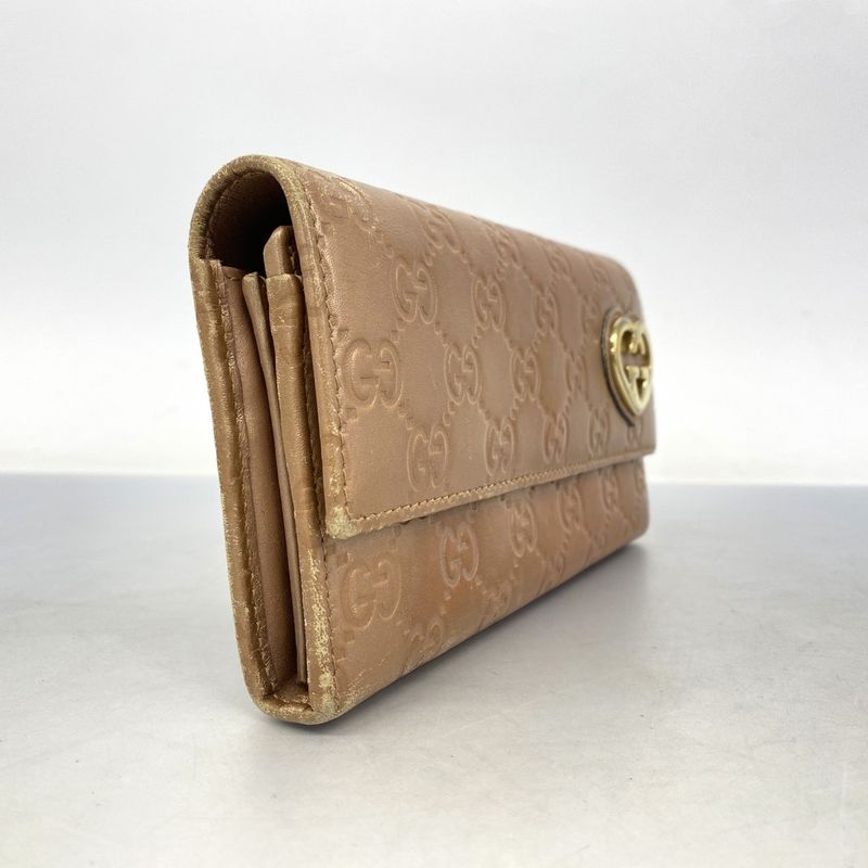 Guccissima 251861 Leather Brown Gold Hardware Women's Long Wallet