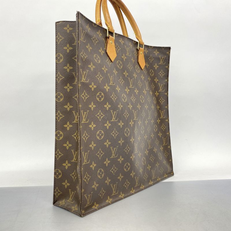 Louis Vuitton Tote Bag Monogram Sac Plastic M51140 Brown Ladies