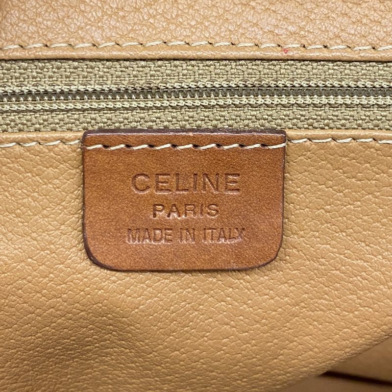 Celine Handbag Macadam PVC Brown Gold Hardware Women
