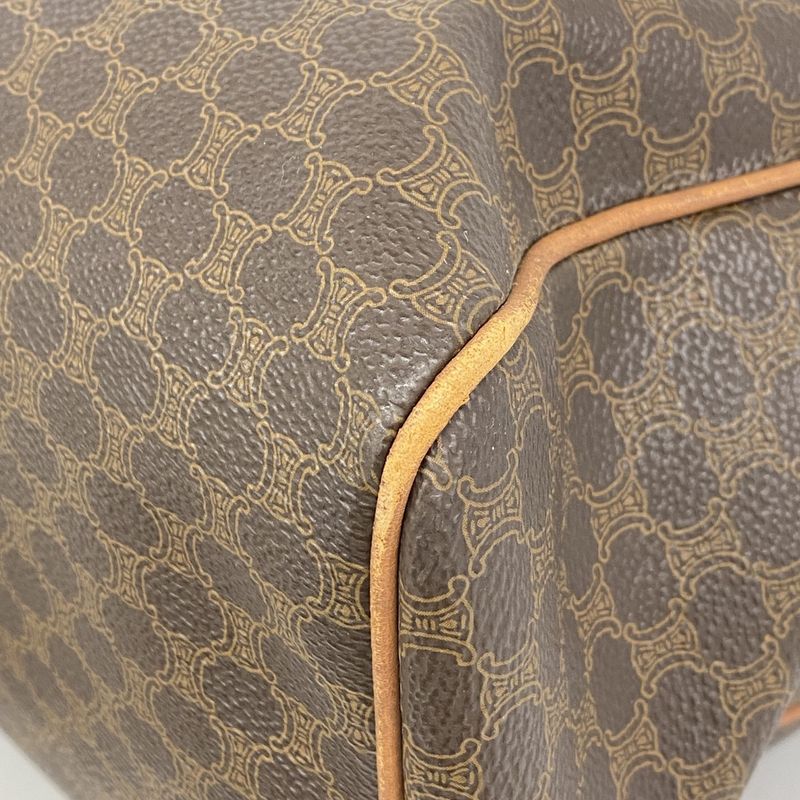 Celine Handbag Macadam PVC Brown Gold Hardware Women