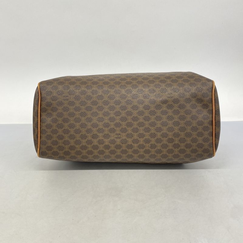 Celine Handbag Macadam PVC Brown Gold Hardware Women