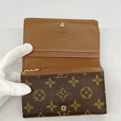 Louis Vuitton Wallet Monogram Portomone Vietresor M61730 Brown Ladies