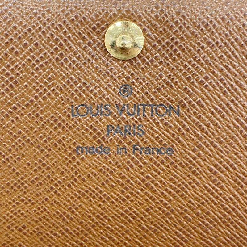 Louis Vuitton Wallet Monogram Portomone Vietresor M61730 Brown Ladies