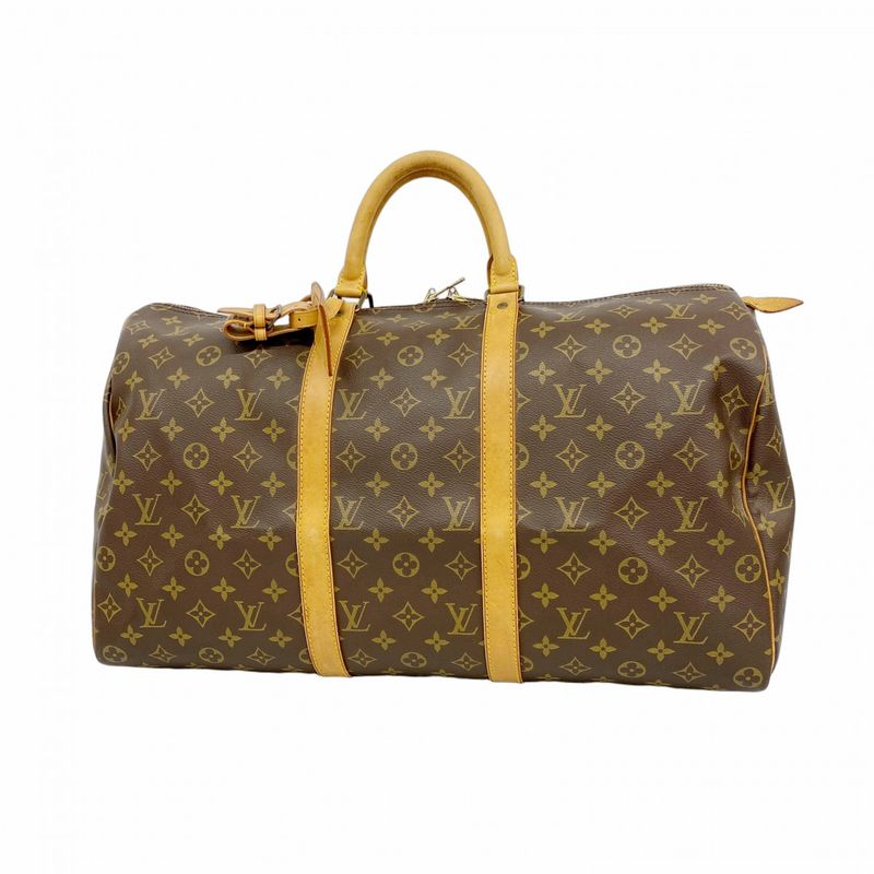 Louis Vuitton Boston Bag Monogram Keepall 50 M41426 Brown Men Women Unisex