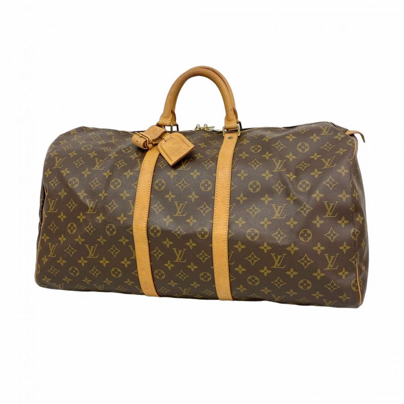 Louis Vuitton Boston Bag Monogram Keepall 55 M41424 Brown Men Women Unisex
