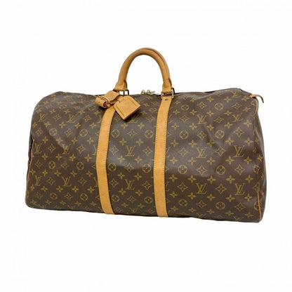 Louis Vuitton Boston Bag Monogram Keepall 55 M41424 Brown Men Women Unisex