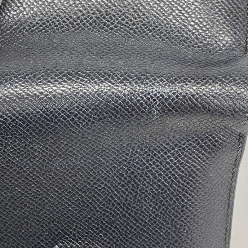 Hermes Wallet Bearn Compact Vaux Epson Black Gold Hardware D Engraved Ladies