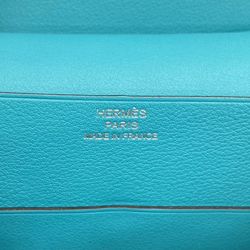 Hermes Pouch Tutti Frutti Swift Blue Paon Lime Silver Hardware X Engraved Ladies