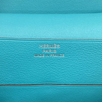 Hermes Pouch Tutti Frutti Swift Blue Paon Lime Silver Hardware X Engraved Ladies