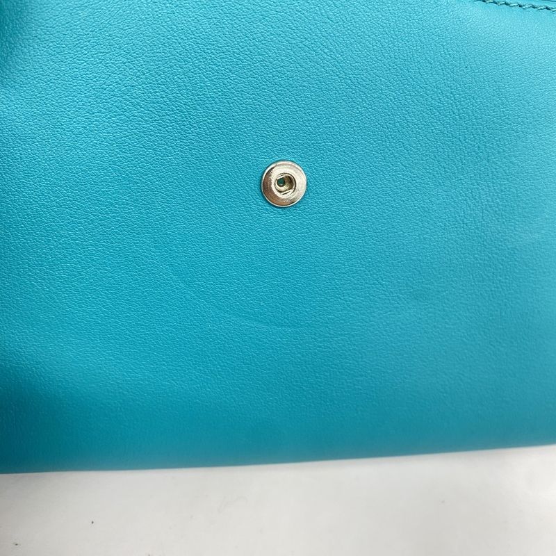 Hermes Pouch Tutti Frutti Swift Blue Paon Lime Silver Hardware X Engraved Ladies