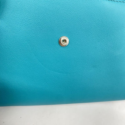 Hermes Pouch Tutti Frutti Swift Blue Paon Lime Silver Hardware X Engraved Ladies