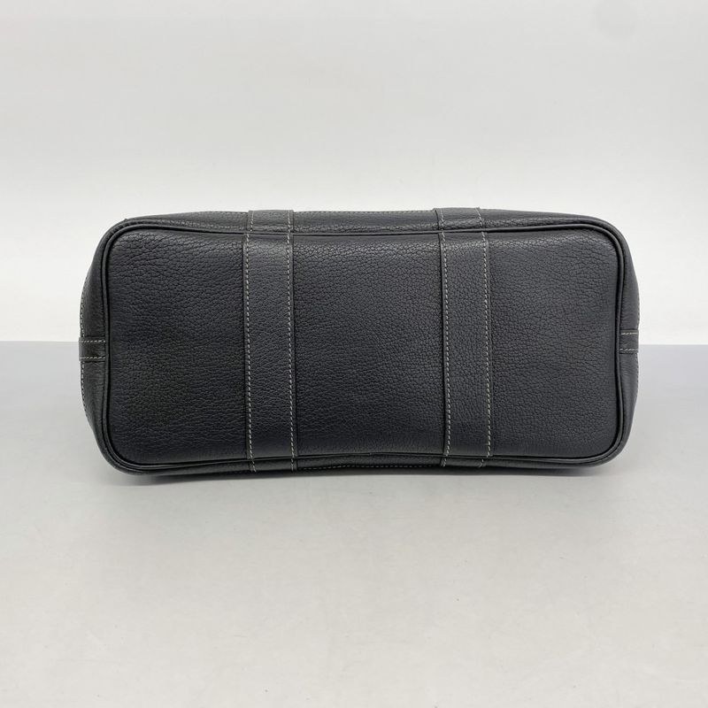 Hermes Tote Bag Garden Party TPM Toile Officier Black Silver Hardware □H