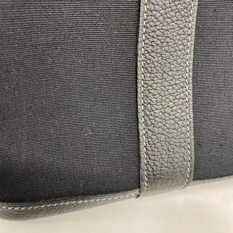 Hermes Tote Bag Garden Party TPM Toile Officier Black Silver Hardware □H
