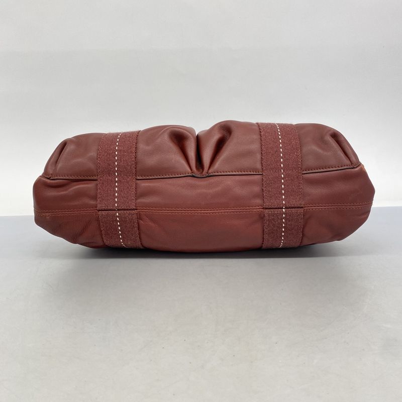 Hermes Handbag Caravan Horizontal MM Vauderma Bordeaux Silver Hardware 2way Bag