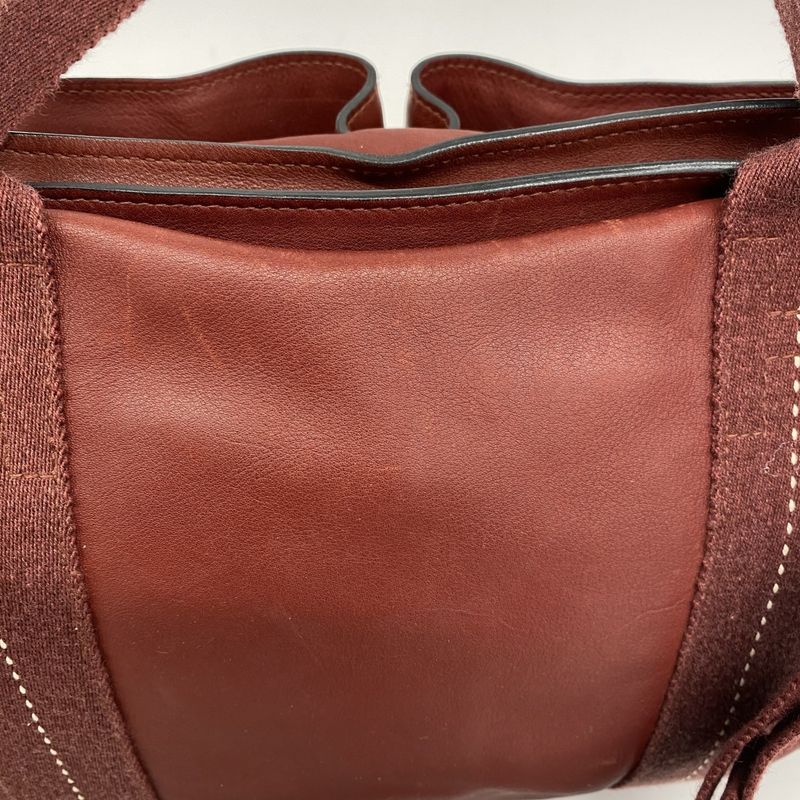 Hermes Handbag Caravan Horizontal MM Vauderma Bordeaux Silver Hardware 2way Bag