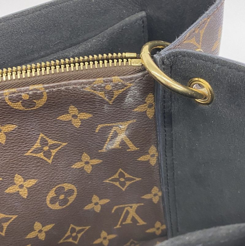 Louis Vuitton Handbag Monogram Flower Tote M43550 Brown Noir Black Women's