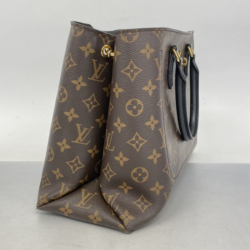 Louis Vuitton Handbag Monogram Flower Tote M43550 Brown Noir Black Women's