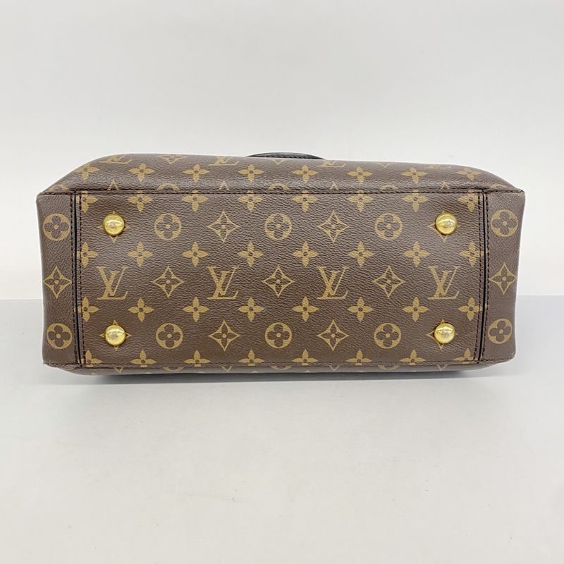 Louis Vuitton Handbag Monogram Flower Tote M43550 Brown Noir Black Women's