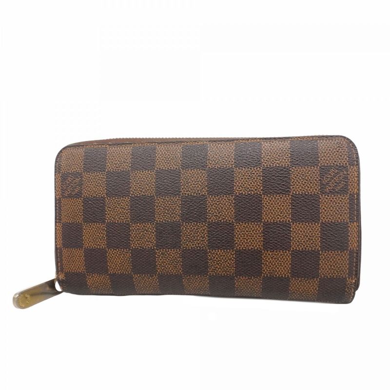 Louis Vuitton Long Wallet Damier Zippy Wallet N60015 Ebene Men's Women's Unisex