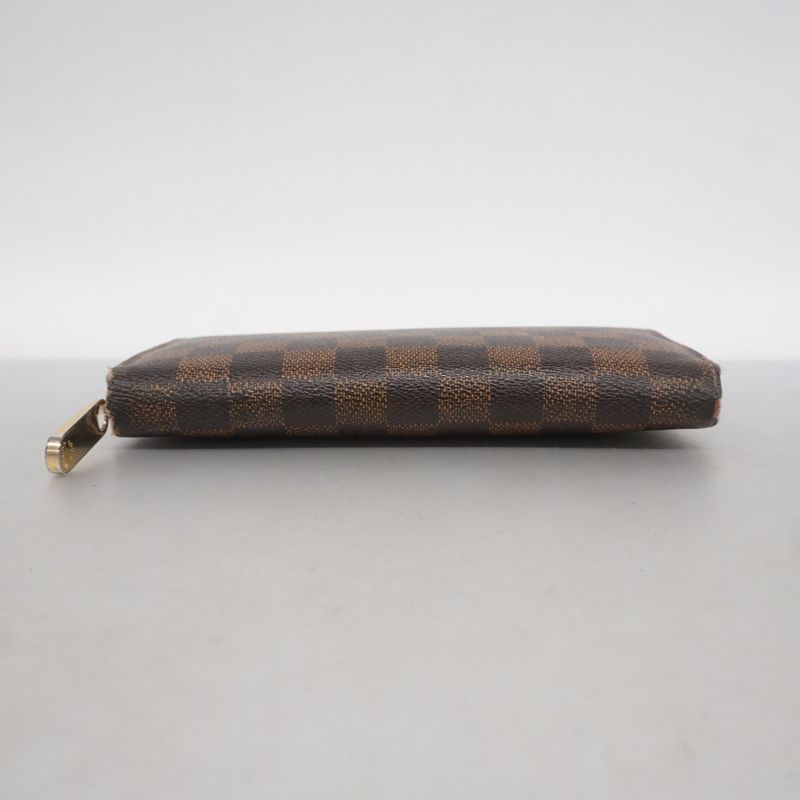 Louis Vuitton Long Wallet Damier Zippy Wallet N60015 Ebene Men's Women's Unisex