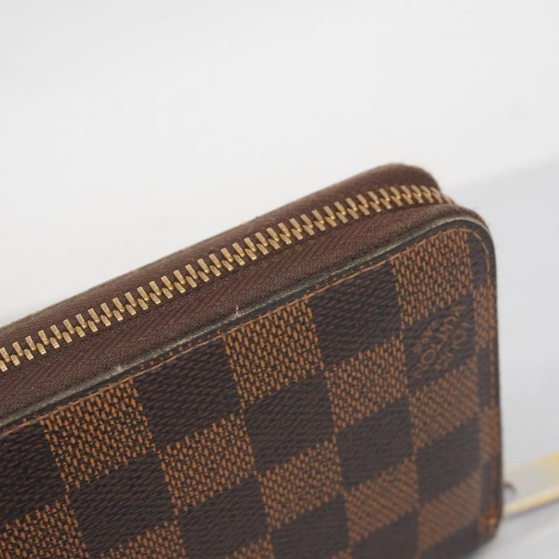 Louis Vuitton Long Wallet Damier Zippy Wallet N60015 Ebene Men's Women's Unisex