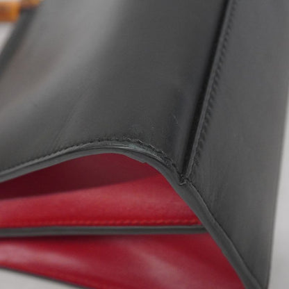 Gucci Handbag Bamboo 470271 Leather Black Red Gold Hardware 2way Bag Ladies