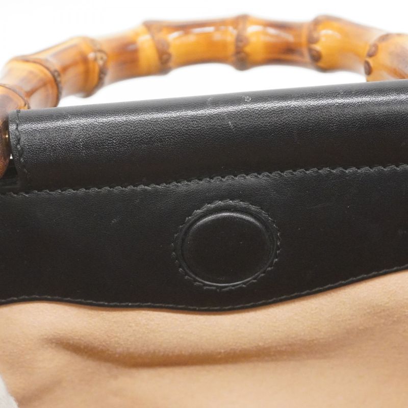 Gucci Handbag Bamboo 470271 Leather Black Red Gold Hardware 2way Bag Ladies